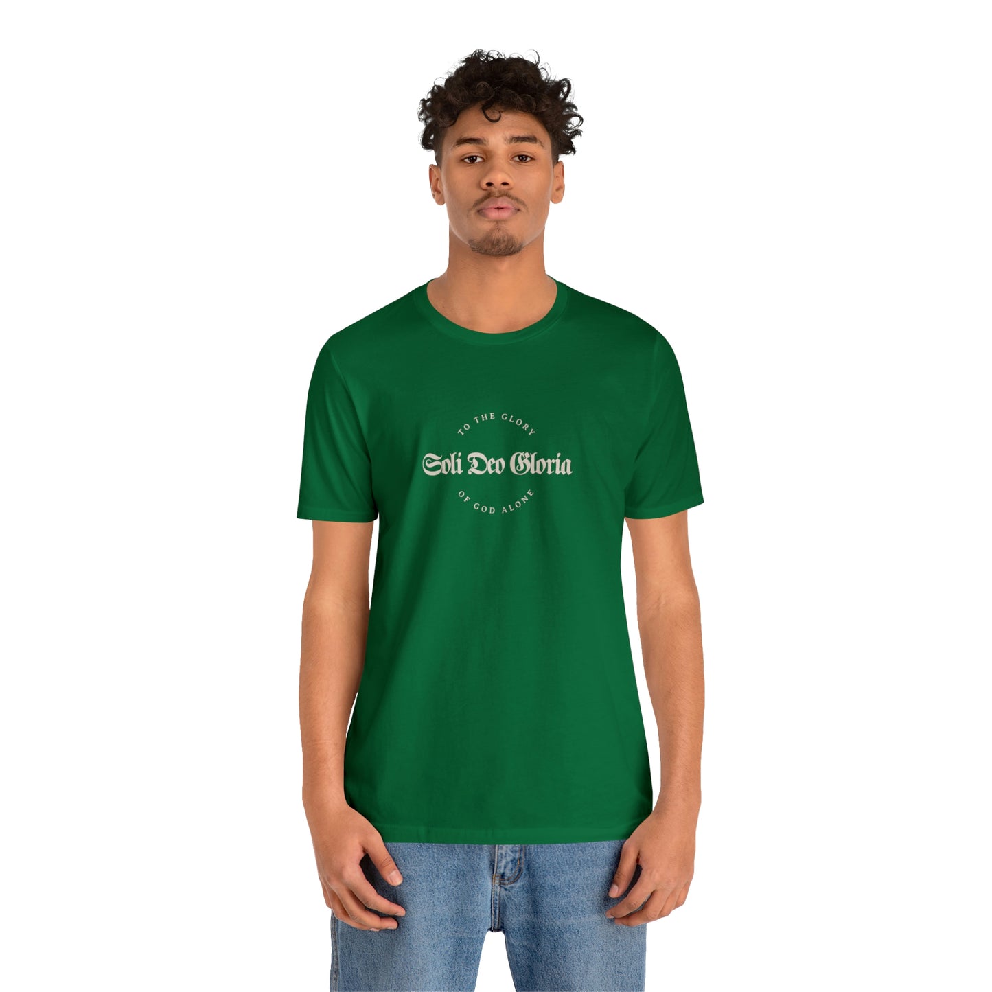 Soli Deo Gloria Gothic Circle Unisex Jersey Short Sleeve Tee