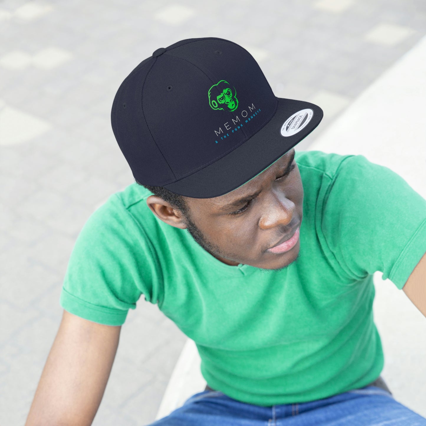 Memom & The Punk Monkeys Unisex Flat Bill Hat