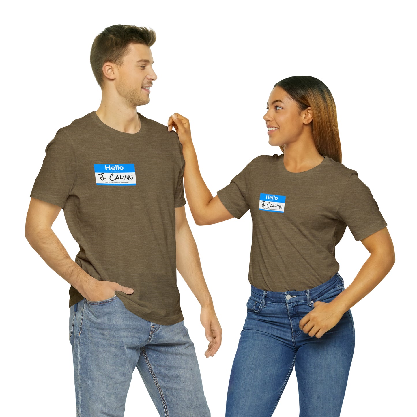 Hello My Name is John Calvin Unisex Jersey Short Sleeve Tee
