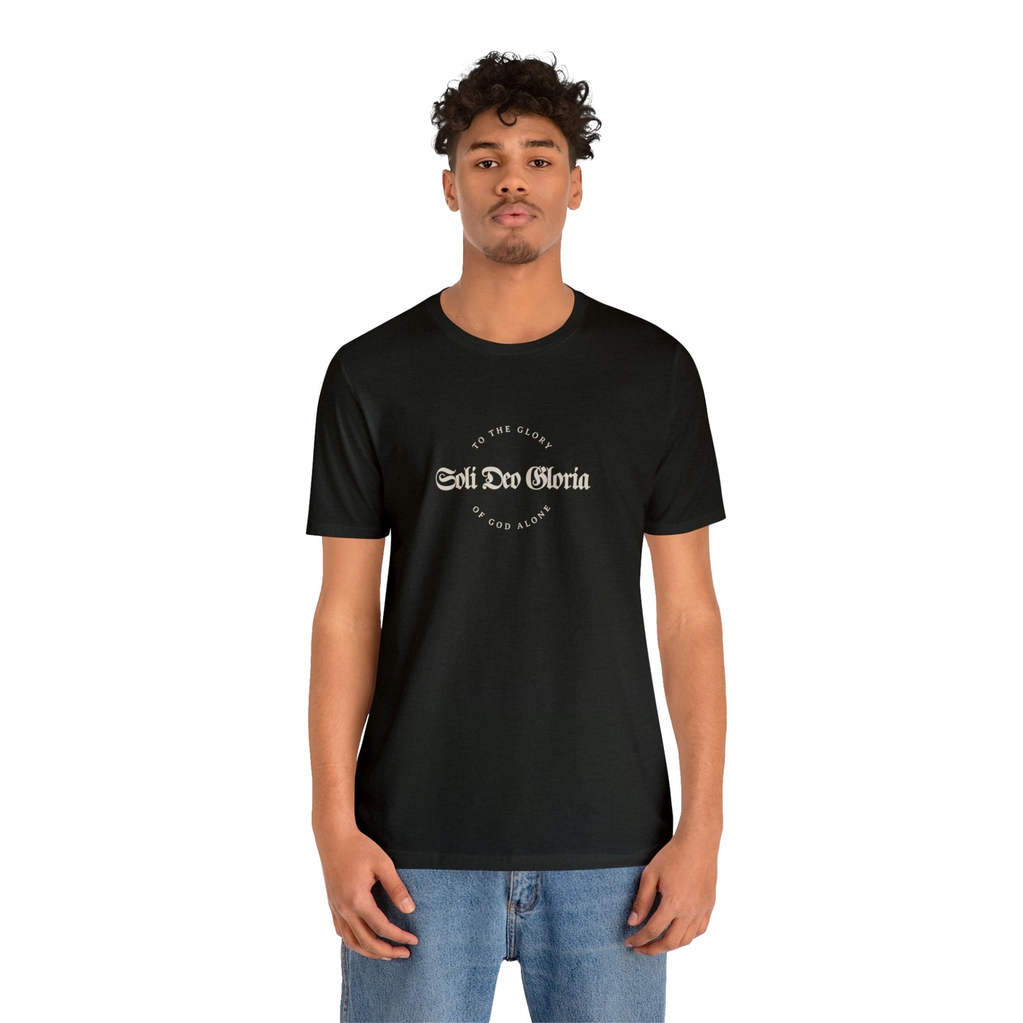 Soli Deo Gloria Gothic Circle Unisex Jersey Short Sleeve Tee