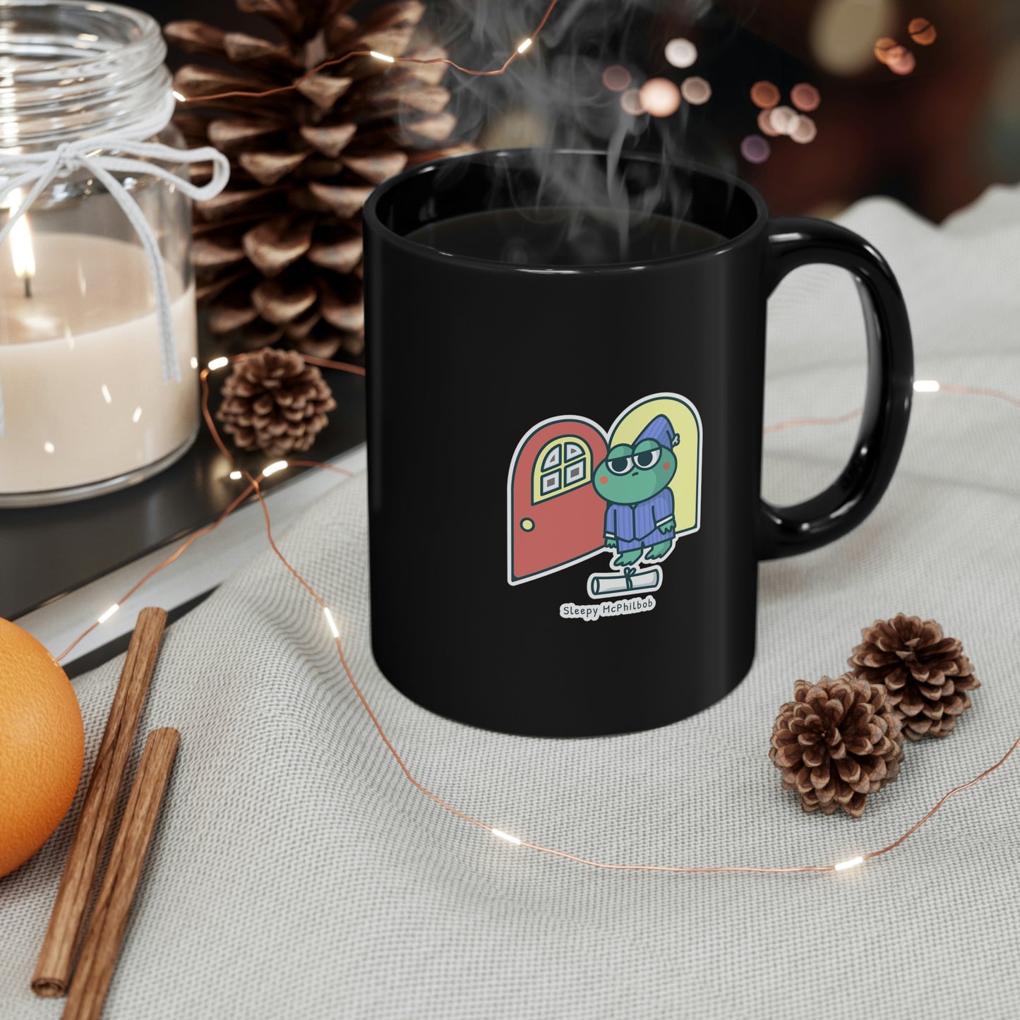 Sleepy McPhilbob 11oz Black Mug