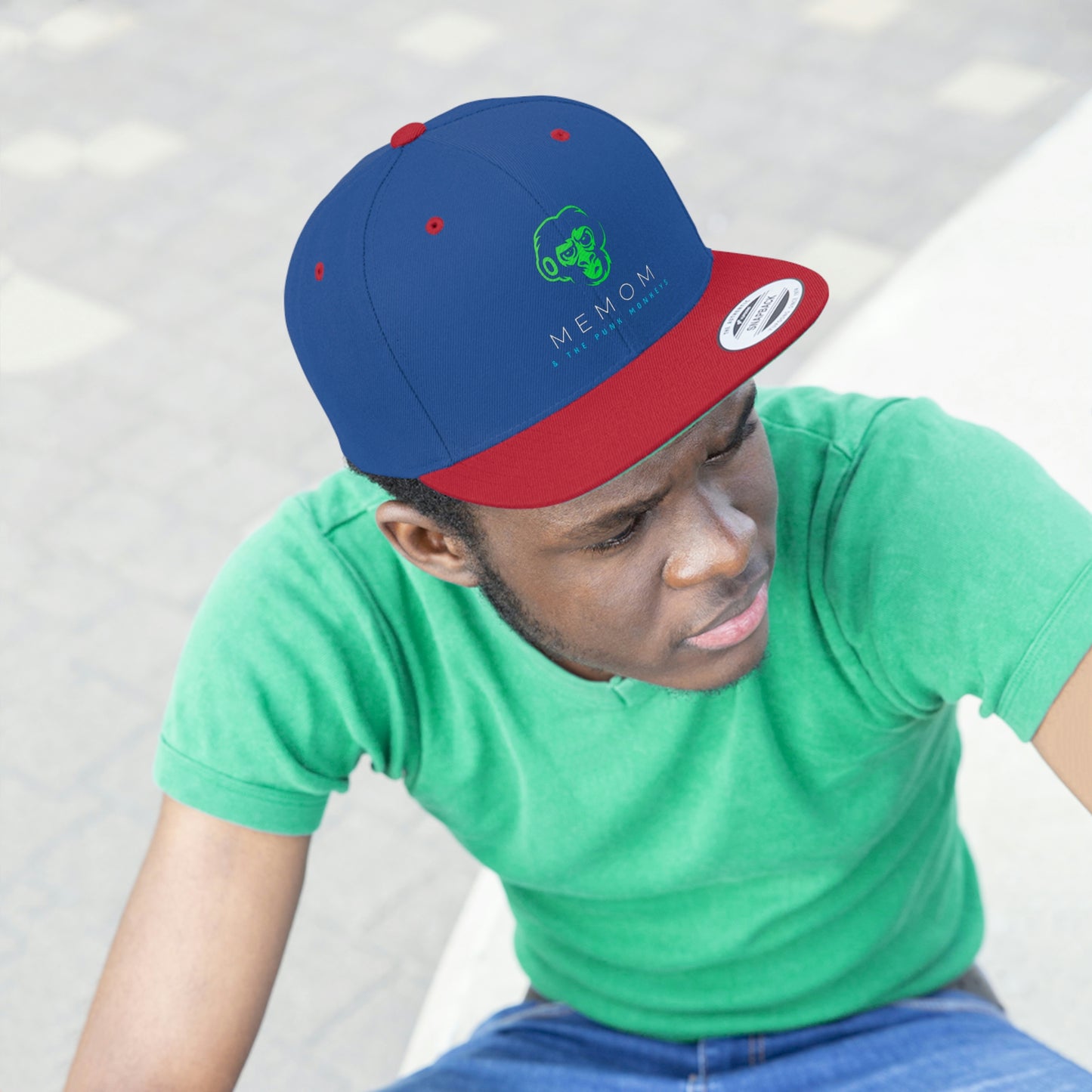 Memom & The Punk Monkeys Unisex Flat Bill Hat