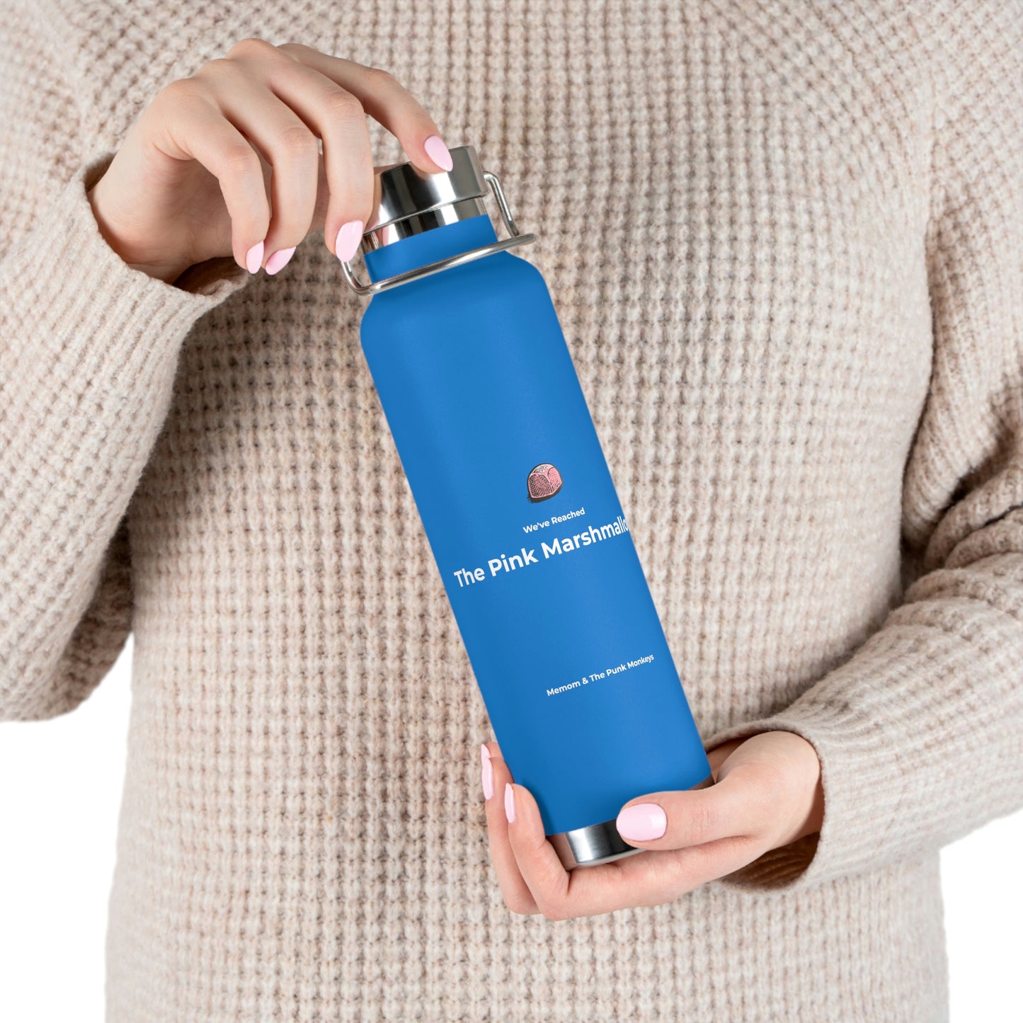 We've Reached the Pink Marshmallow Copper Vacuum Insulated Bottle, 22oz