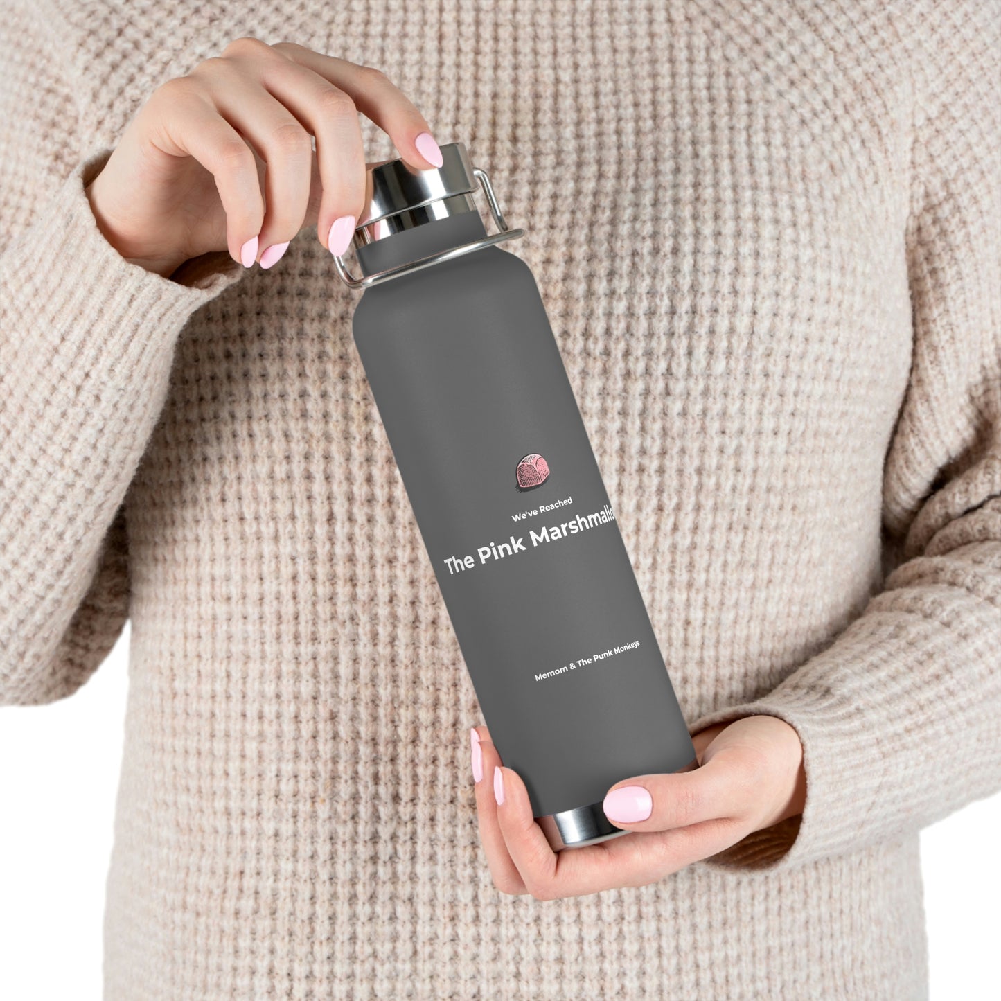 We've Reached the Pink Marshmallow Copper Vacuum Insulated Bottle, 22oz