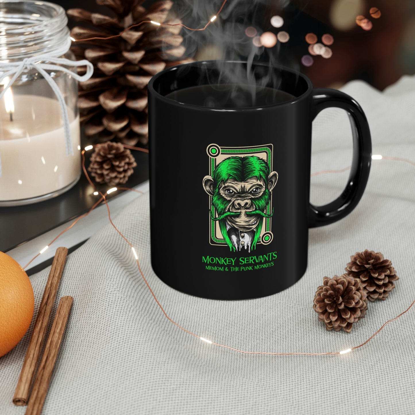 Monkey Servants11oz Black Mug