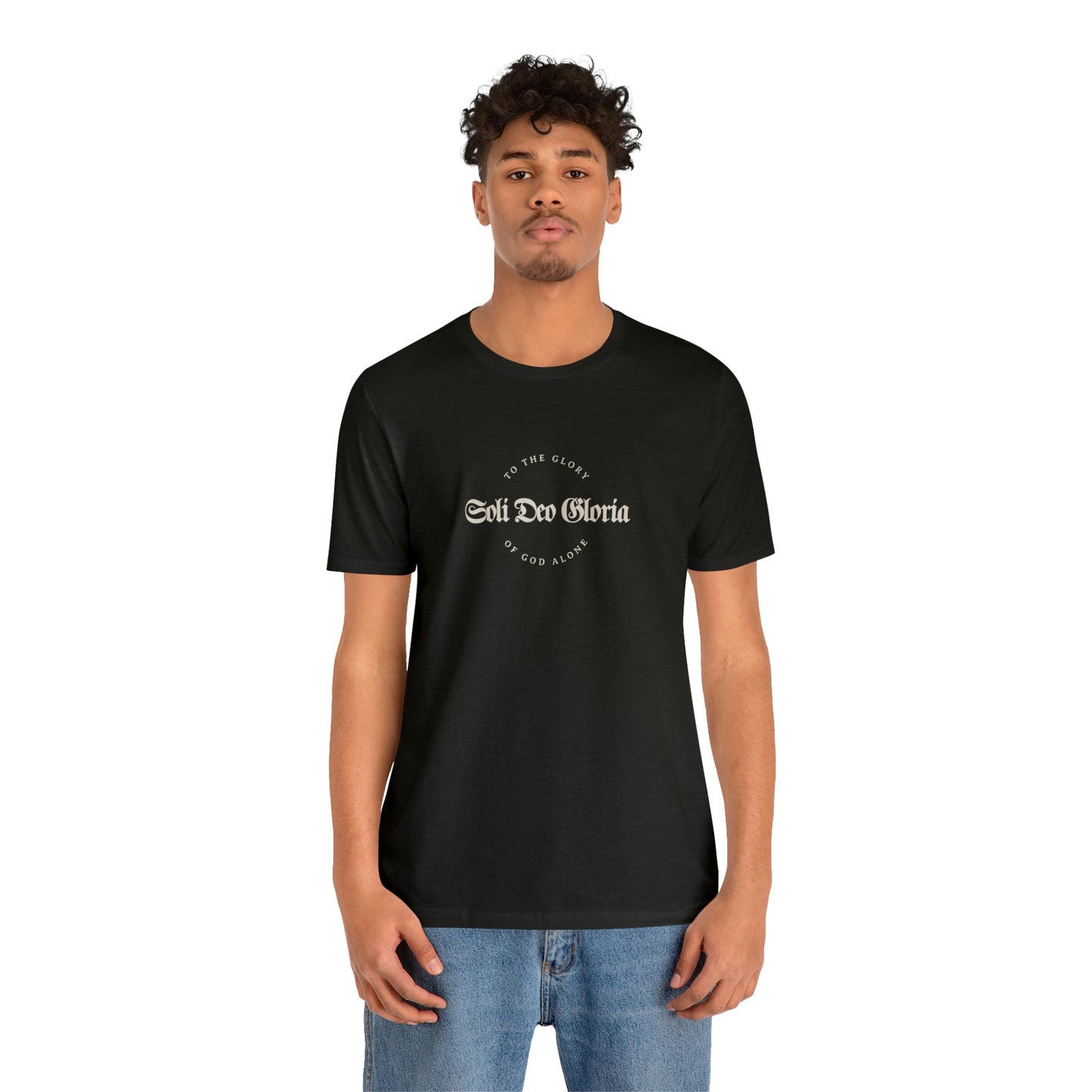 Soli Deo Gloria Gothic Circle Unisex Jersey Short Sleeve Tee