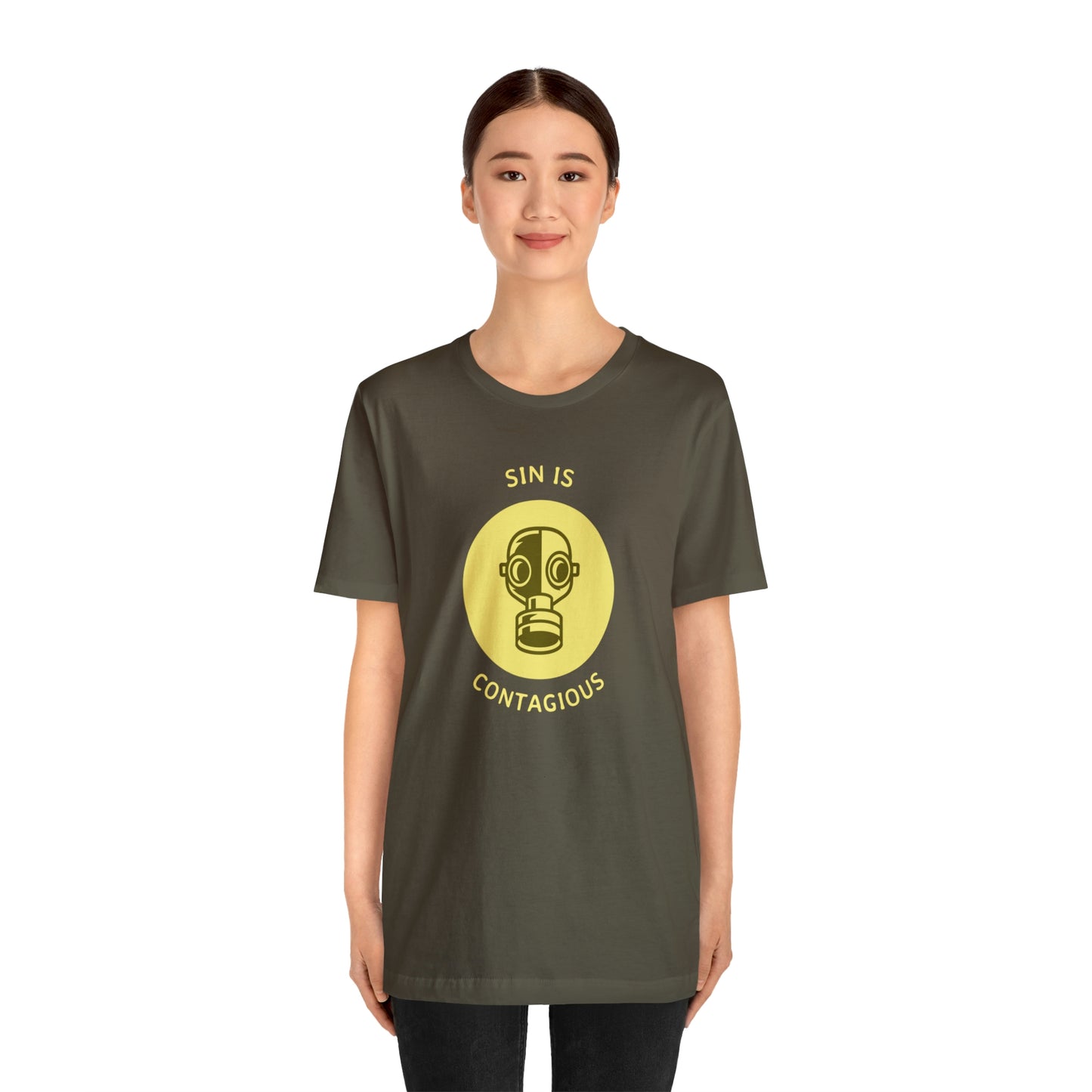Sin is Contagious Unisex Jersey Short Sleeve Tee