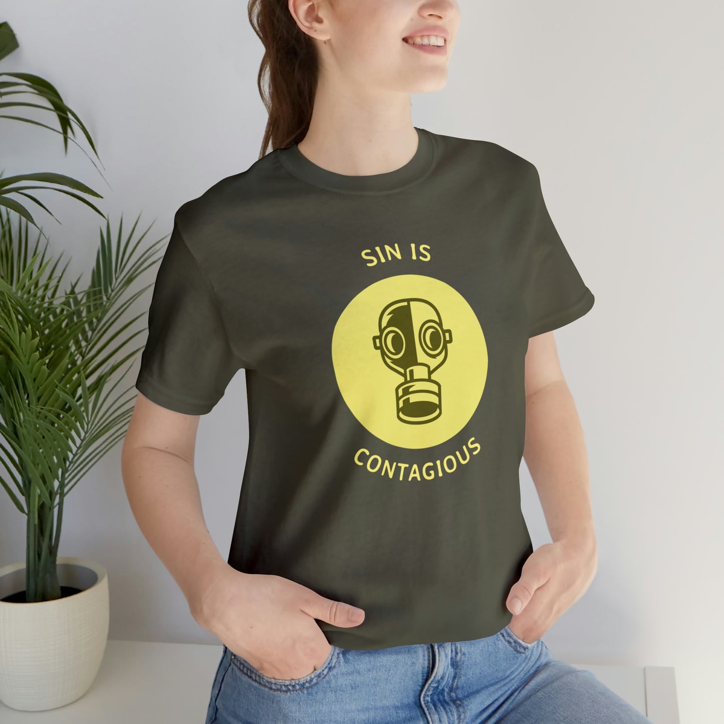 Sin is Contagious Unisex Jersey Short Sleeve Tee