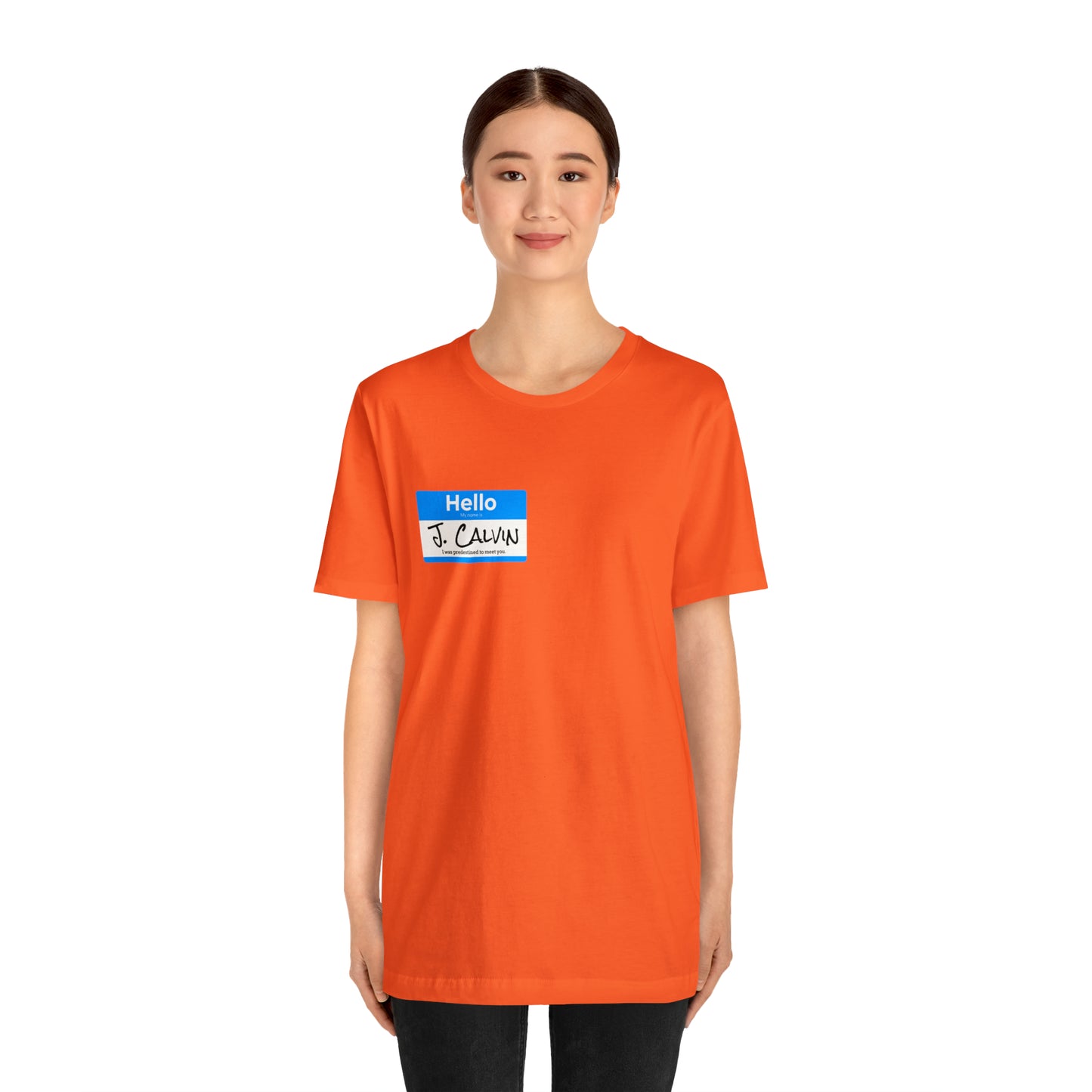 Hello My Name is John Calvin Unisex Jersey Short Sleeve Tee