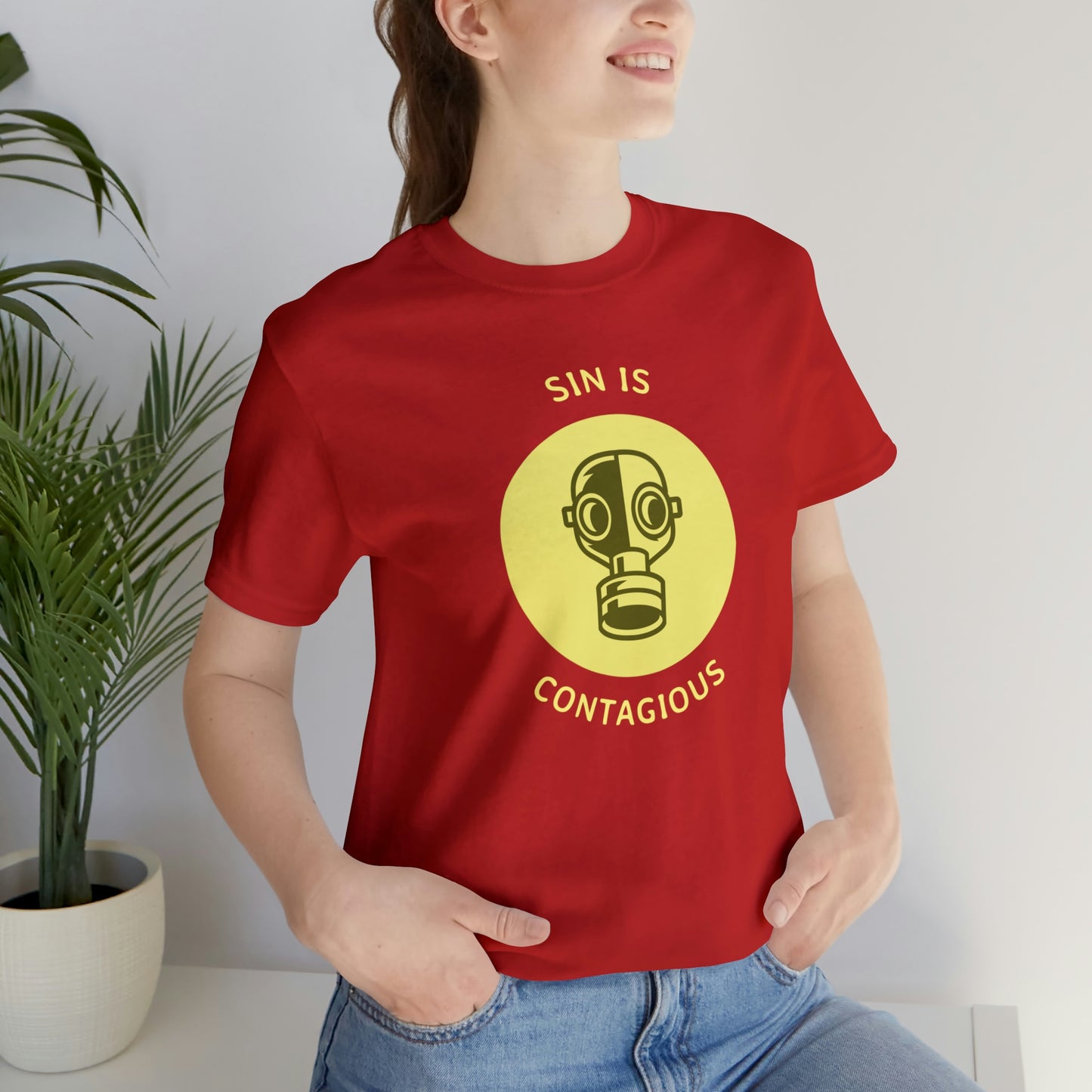 Sin is Contagious Unisex Jersey Short Sleeve Tee