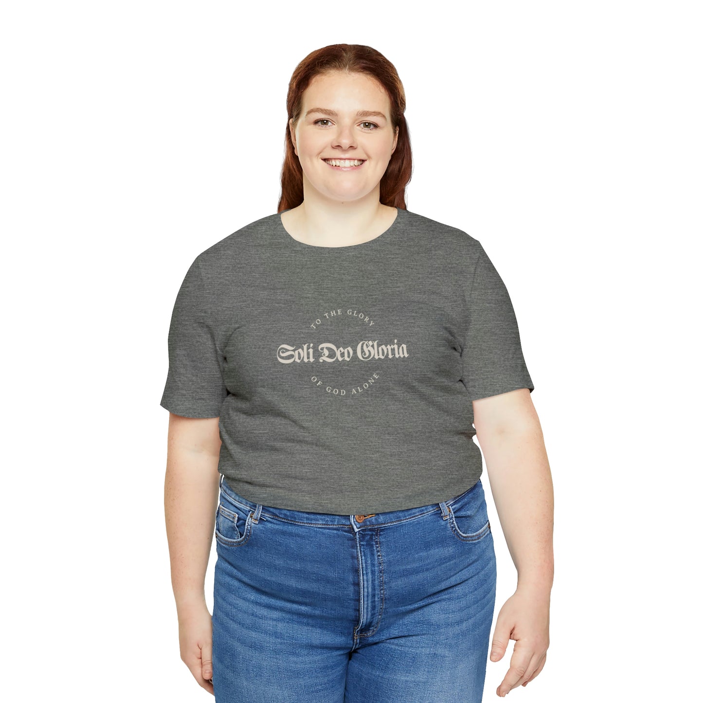 Soli Deo Gloria Gothic Circle Unisex Jersey Short Sleeve Tee