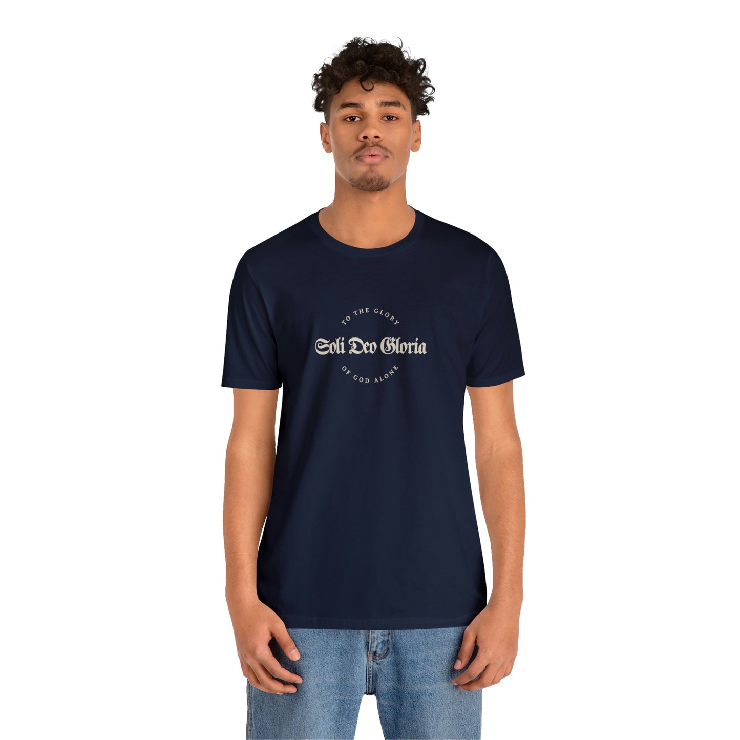 Soli Deo Gloria Gothic Circle Unisex Jersey Short Sleeve Tee