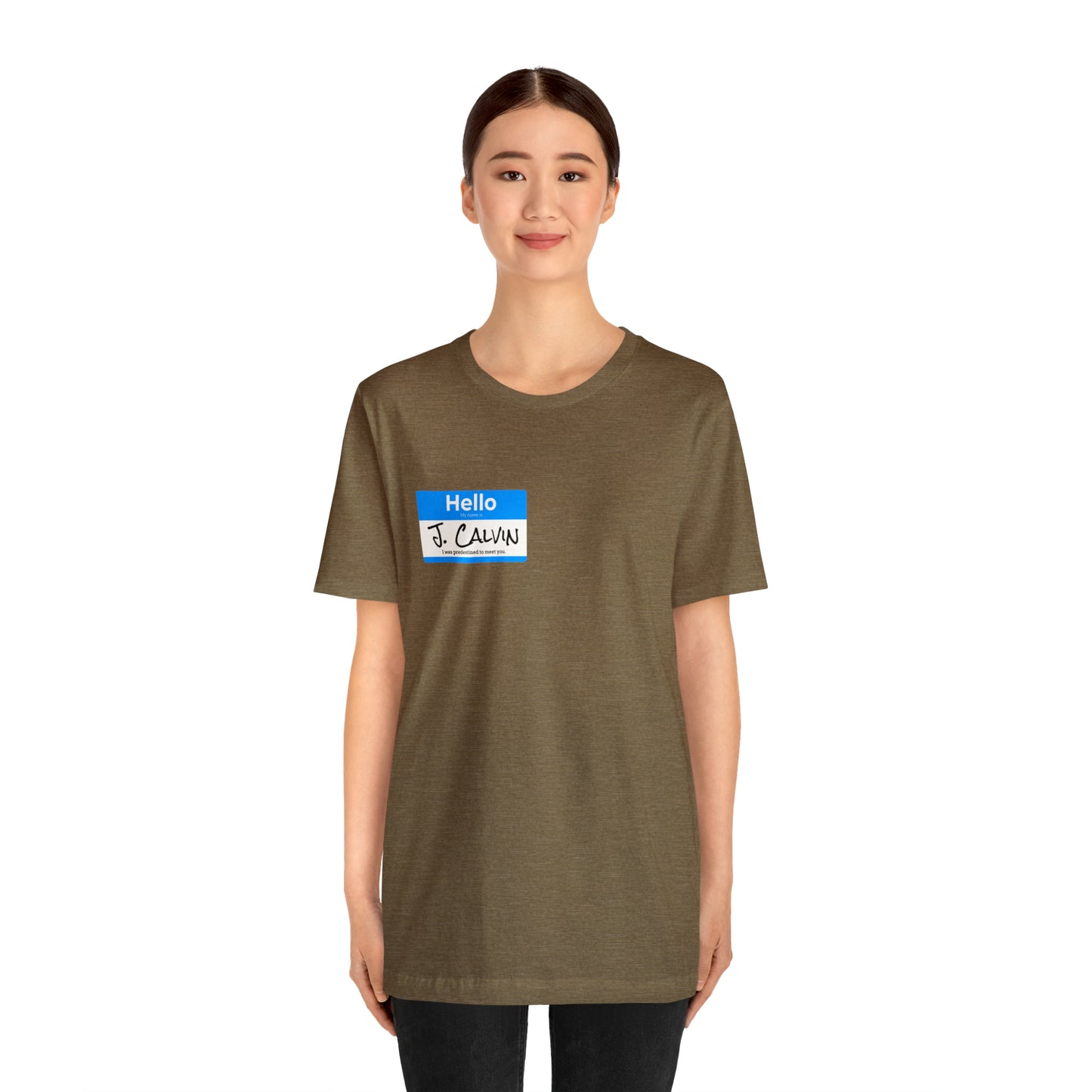 Hello My Name is John Calvin Unisex Jersey Short Sleeve Tee