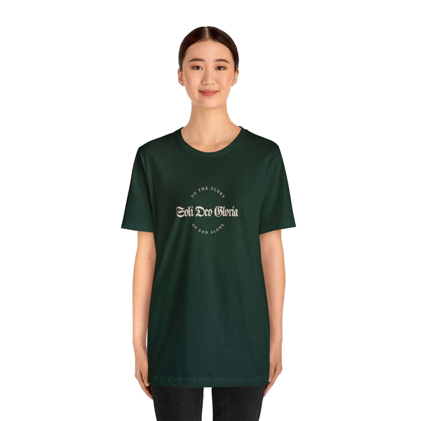 Soli Deo Gloria Gothic Circle Unisex Jersey Short Sleeve Tee