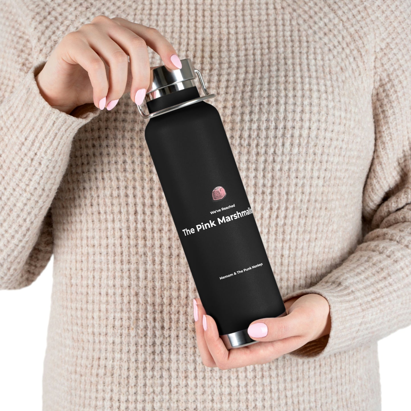 We've Reached the Pink Marshmallow Copper Vacuum Insulated Bottle, 22oz