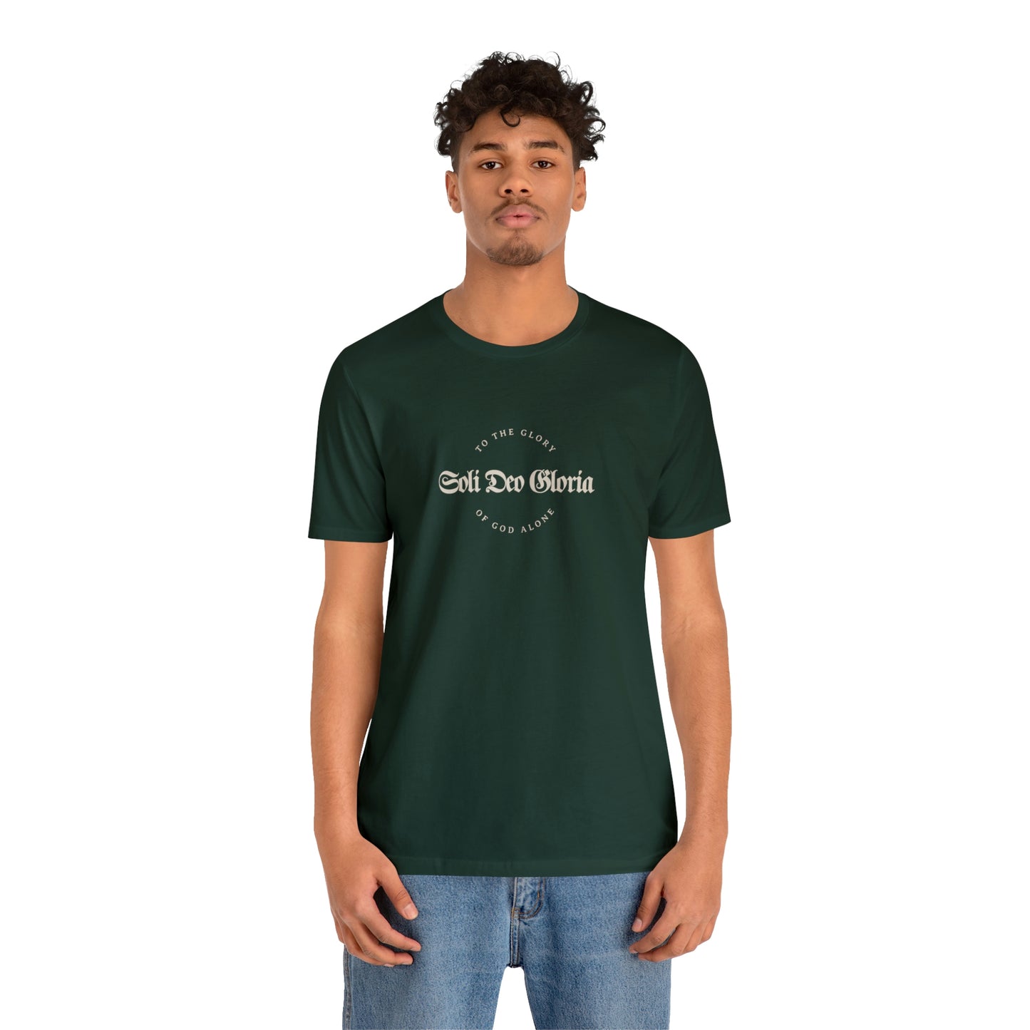 Soli Deo Gloria Gothic Circle Unisex Jersey Short Sleeve Tee