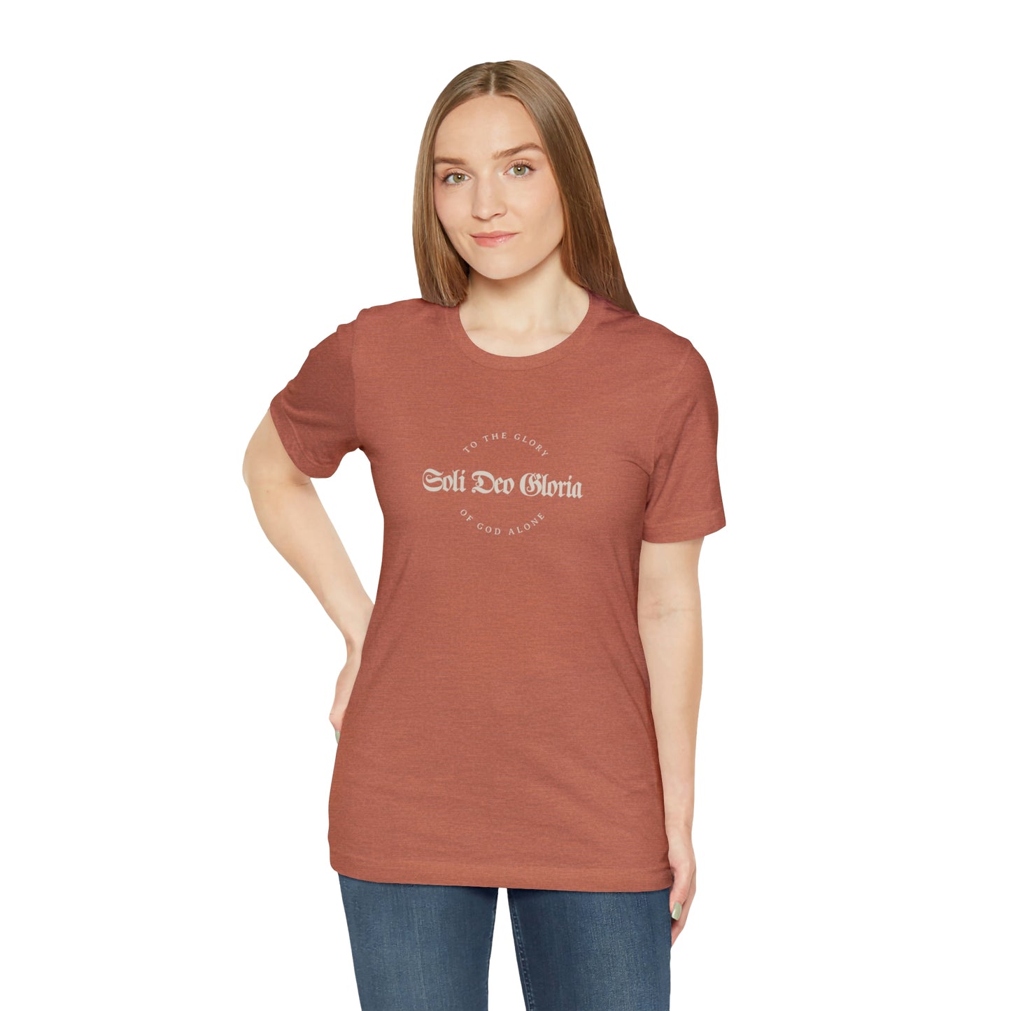 Soli Deo Gloria Gothic Circle Unisex Jersey Short Sleeve Tee