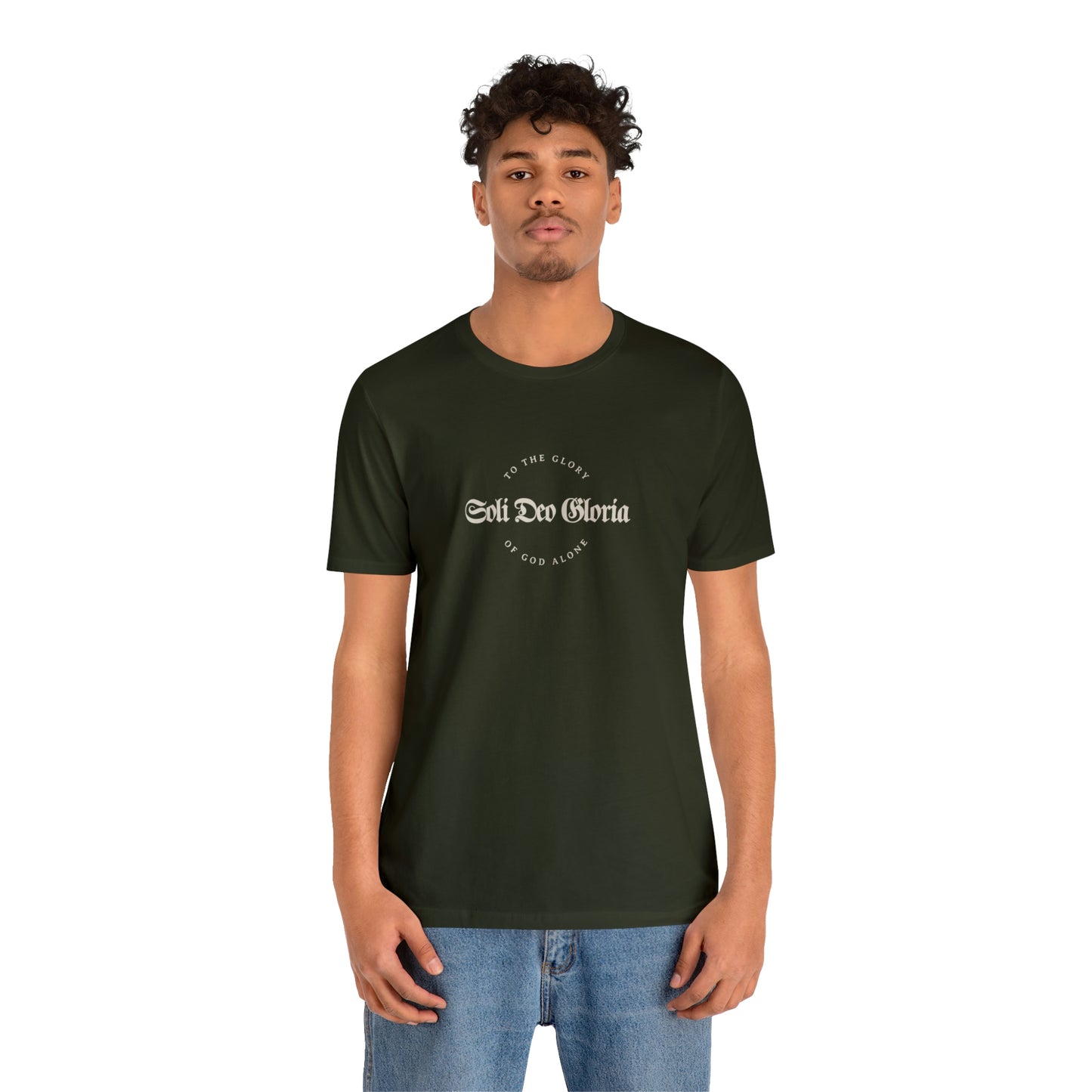 Soli Deo Gloria Gothic Circle Unisex Jersey Short Sleeve Tee