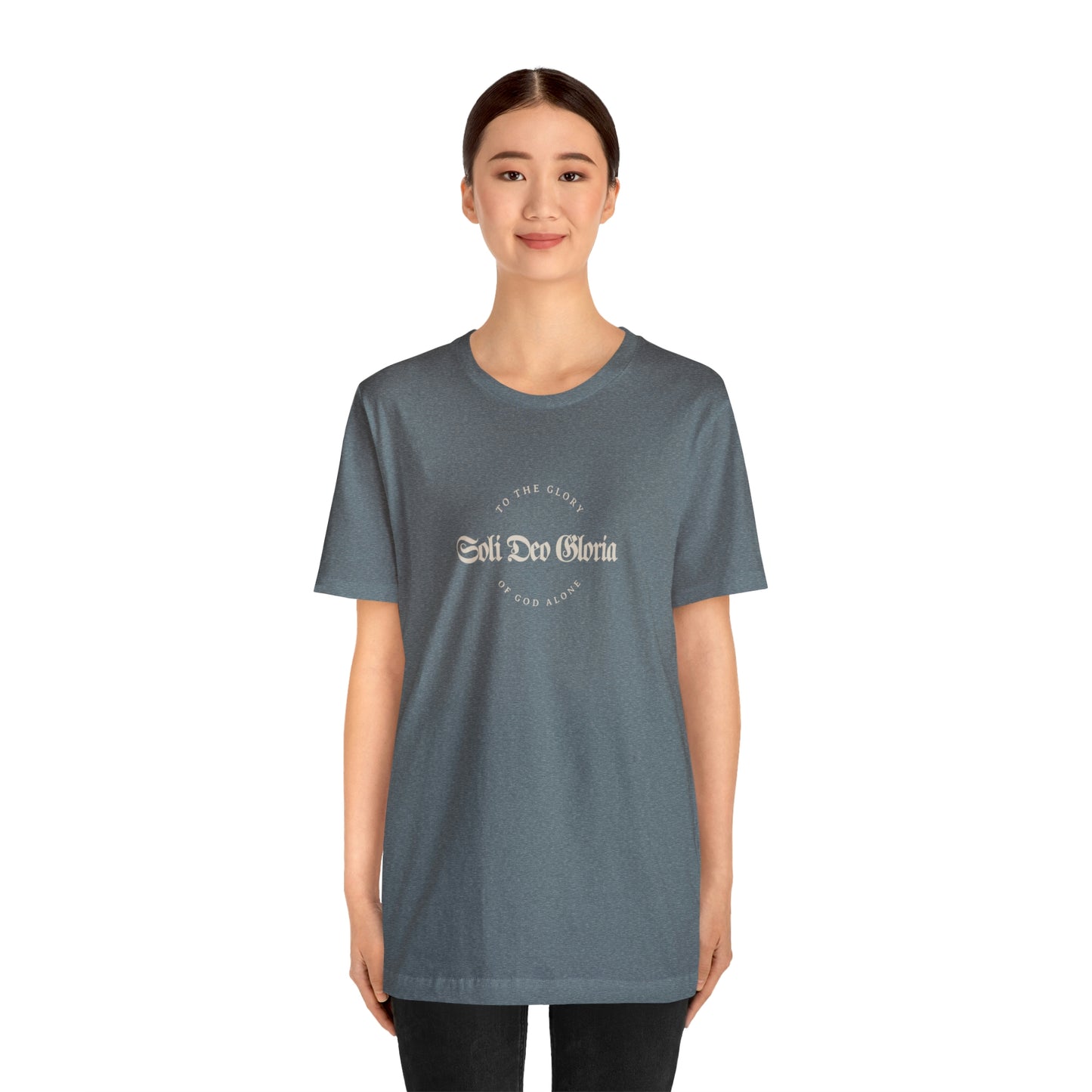 Soli Deo Gloria Gothic Circle Unisex Jersey Short Sleeve Tee