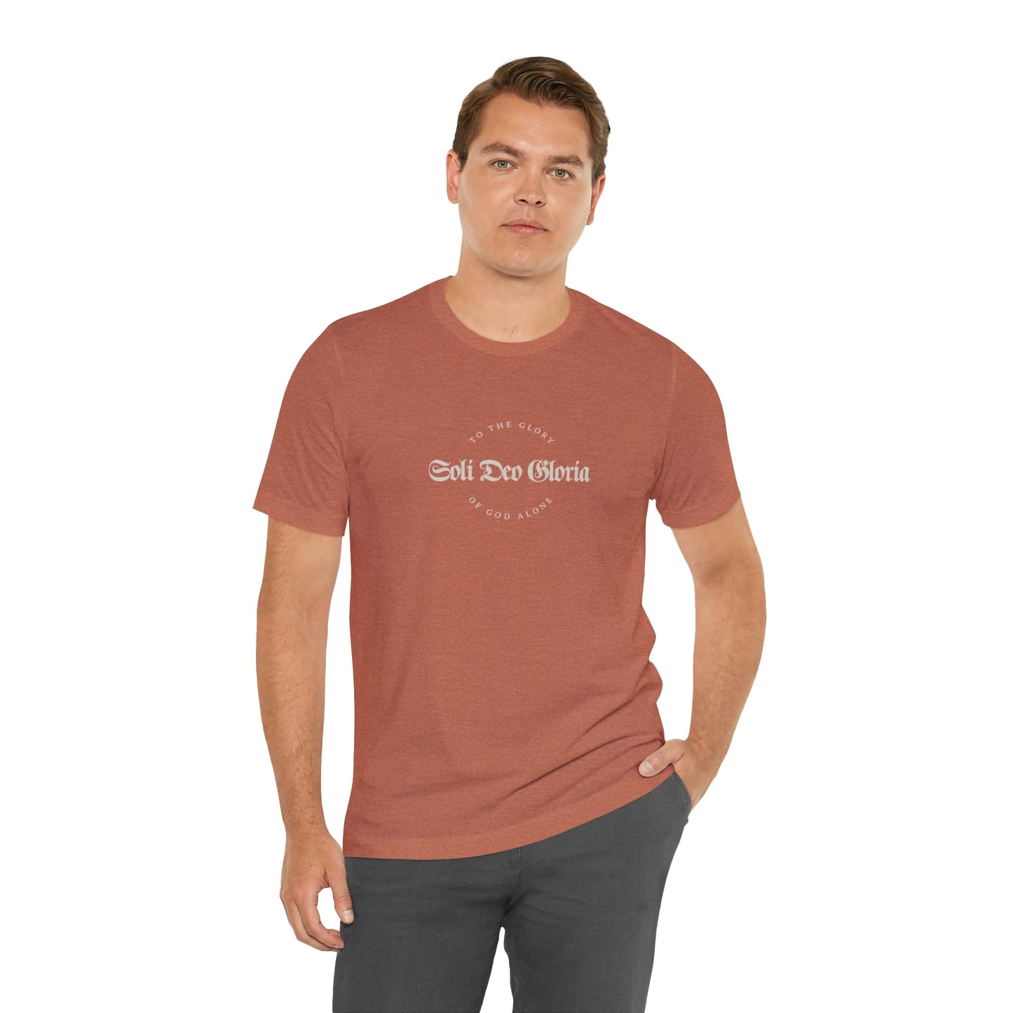 Soli Deo Gloria Gothic Circle Unisex Jersey Short Sleeve Tee