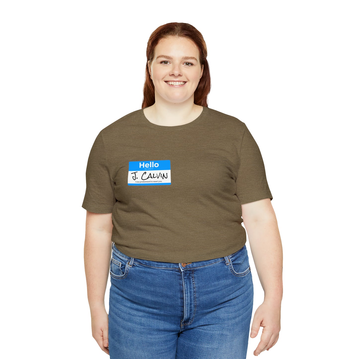 Hello My Name is John Calvin Unisex Jersey Short Sleeve Tee