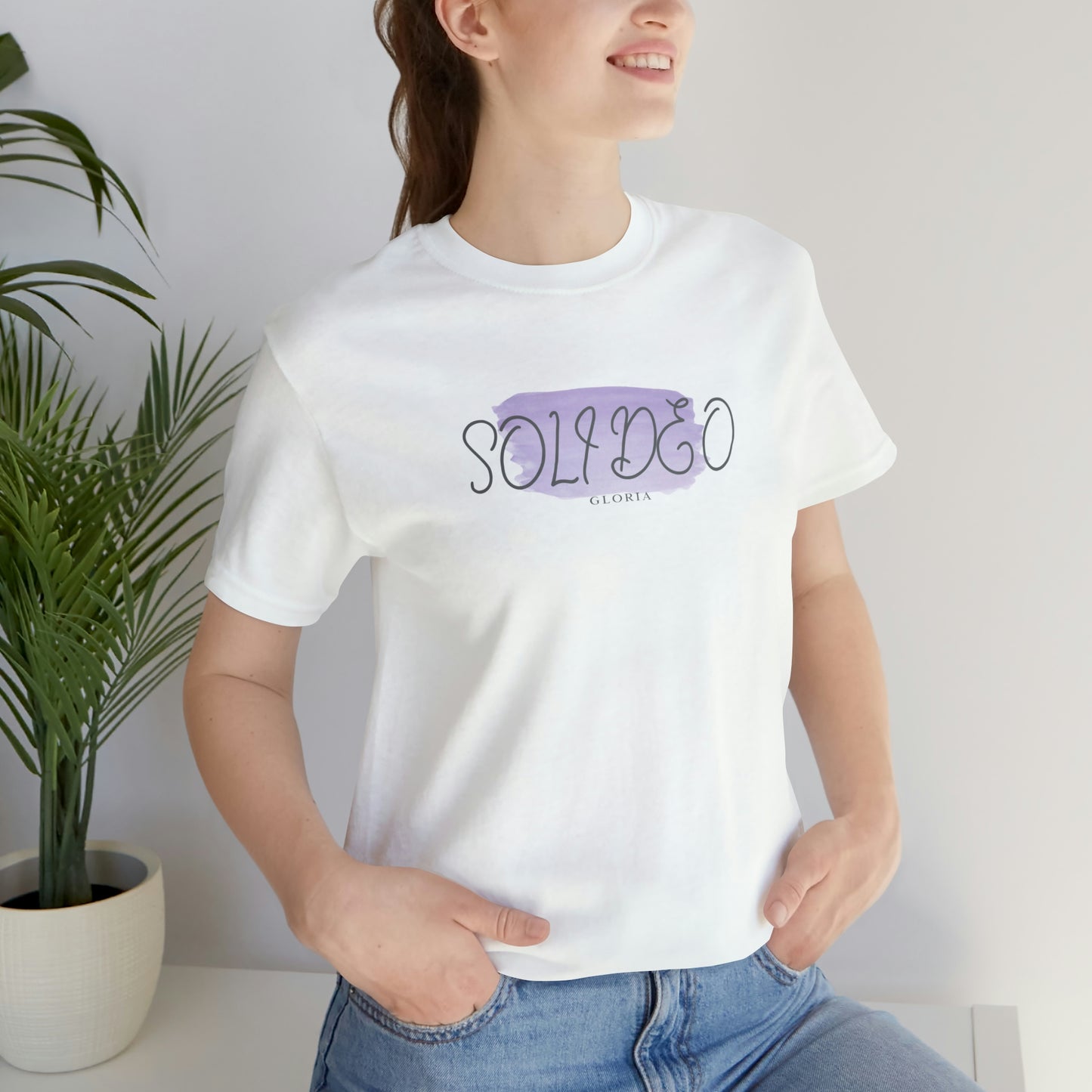 Soli Deo Gloria Purple Paintbrush Unisex Jersey Short Sleeve Tee