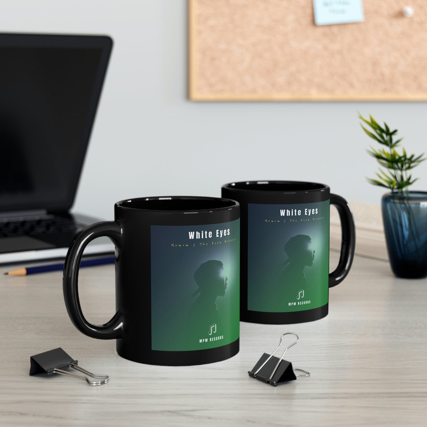 White Eyes 11oz Black Mug