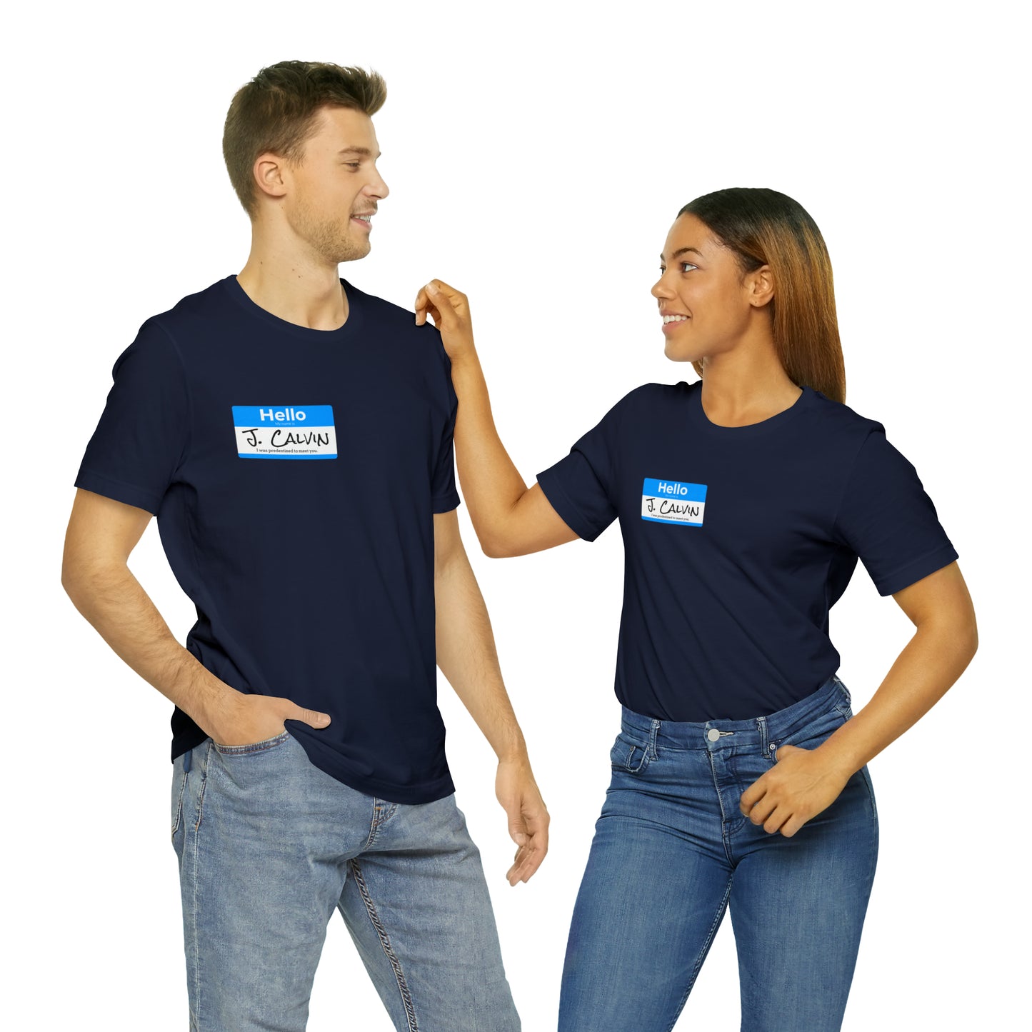 Hello My Name is John Calvin Unisex Jersey Short Sleeve Tee