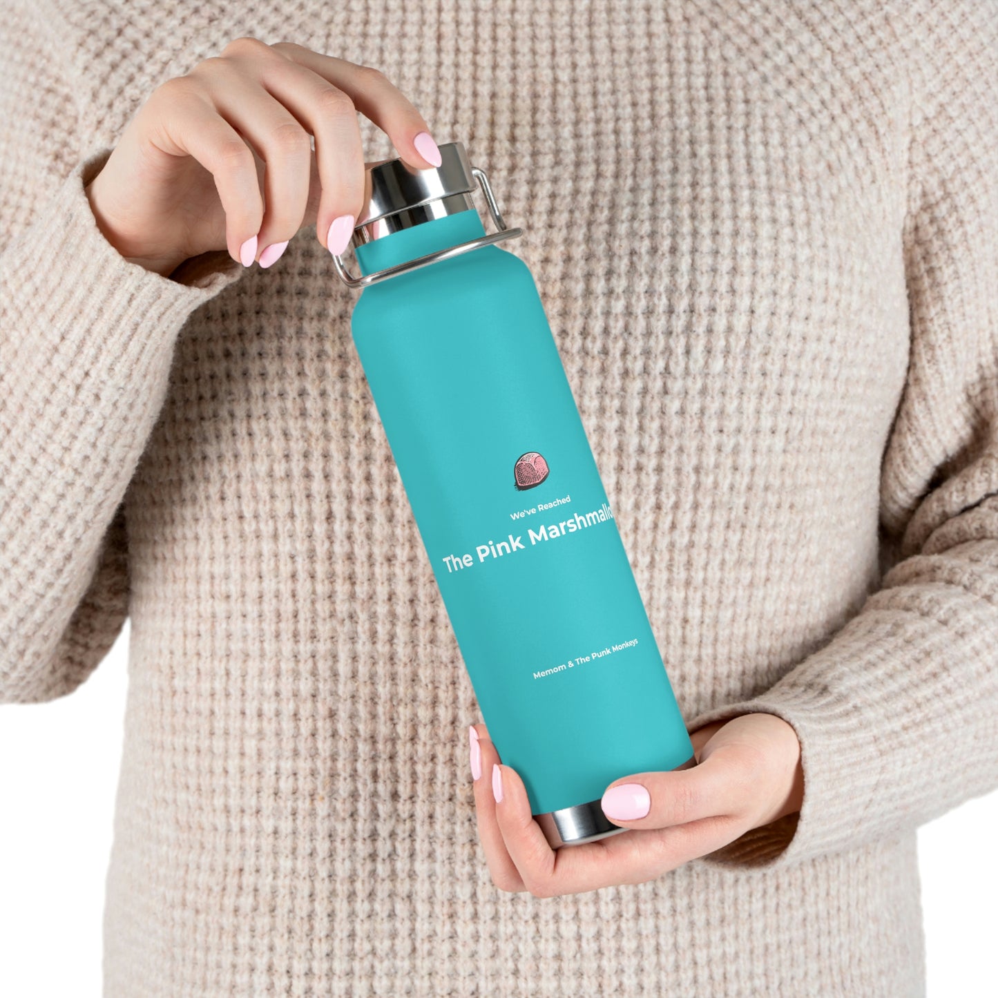 We've Reached the Pink Marshmallow Copper Vacuum Insulated Bottle, 22oz