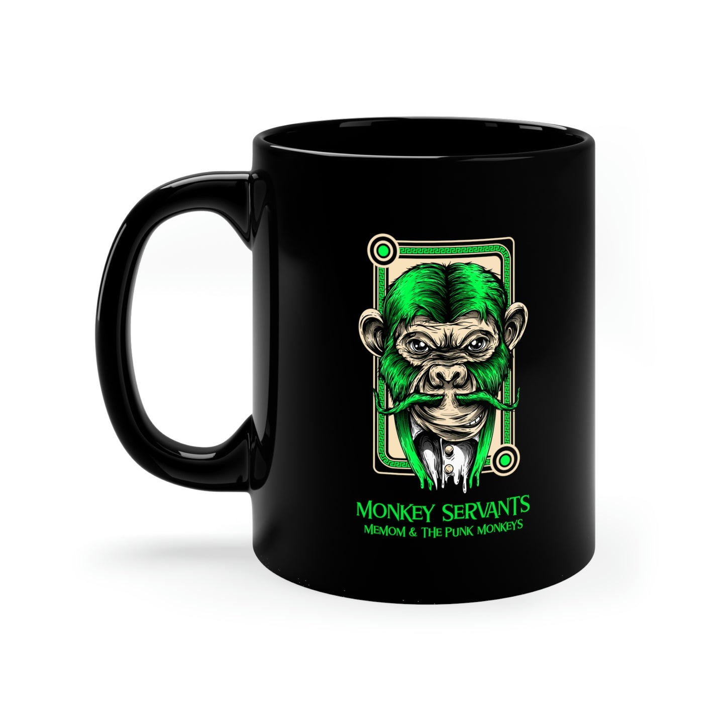 Monkey Servants11oz Black Mug