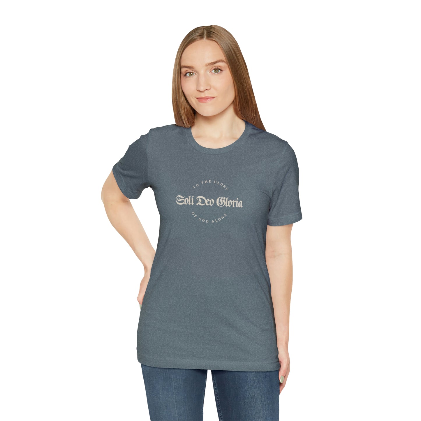 Soli Deo Gloria Gothic Circle Unisex Jersey Short Sleeve Tee
