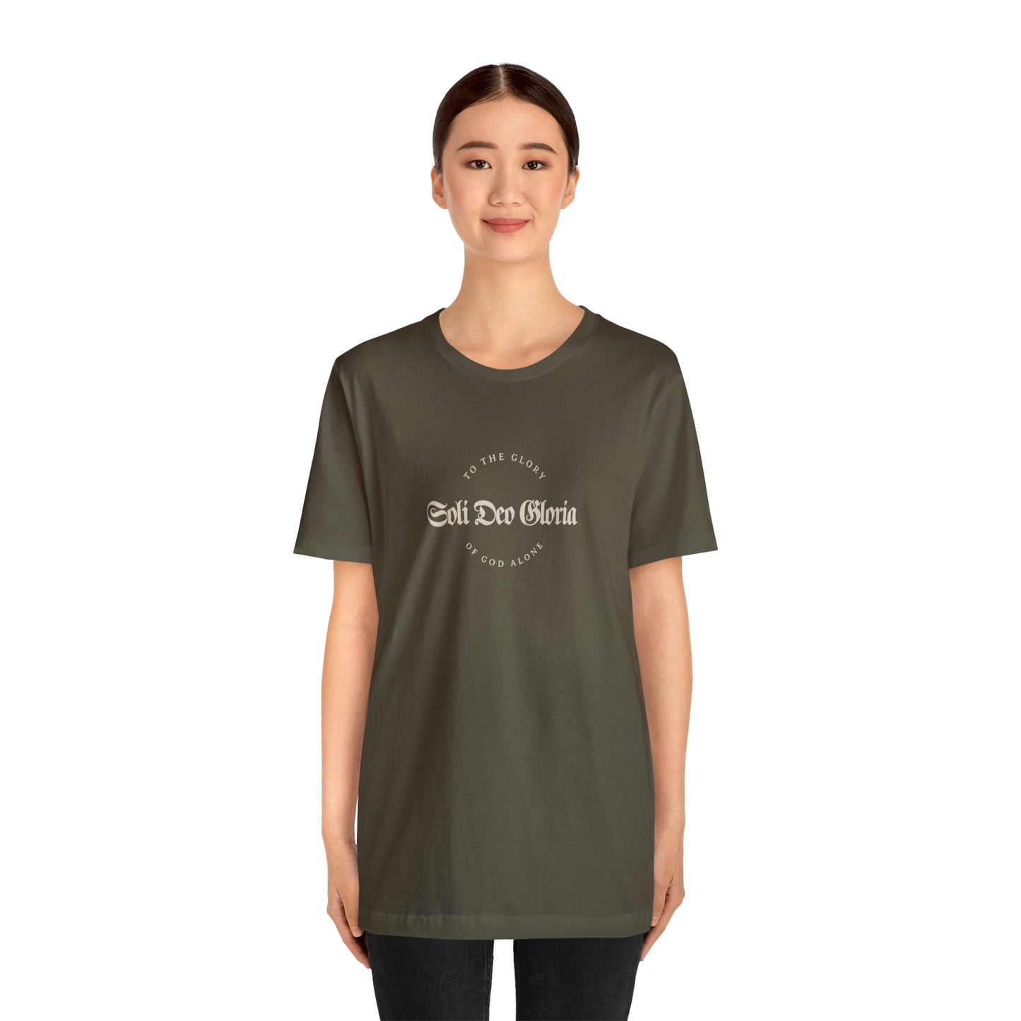 Soli Deo Gloria Gothic Circle Unisex Jersey Short Sleeve Tee