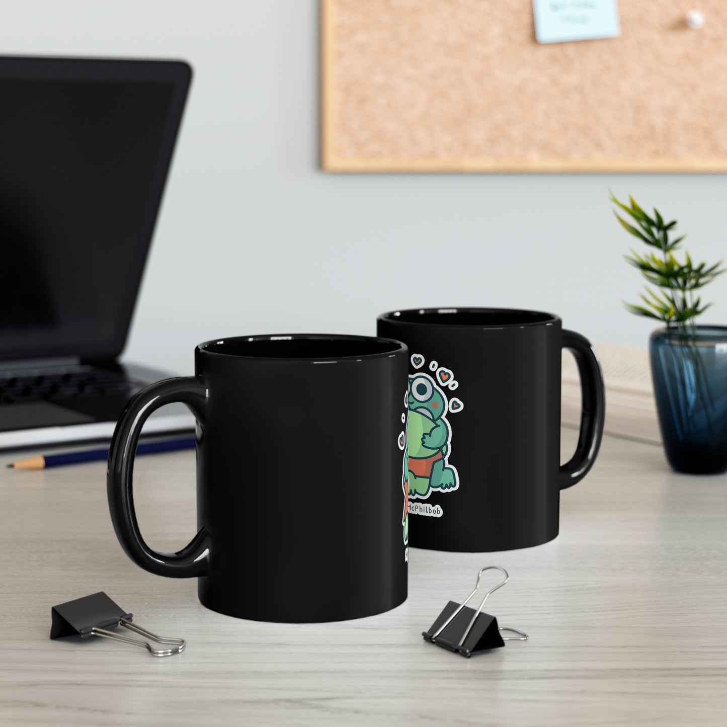 Hugging McPhilbob 11oz Black Mug